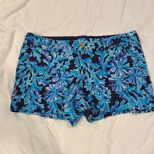 Lilly Pulitzer Blue and Black Floral Shorts